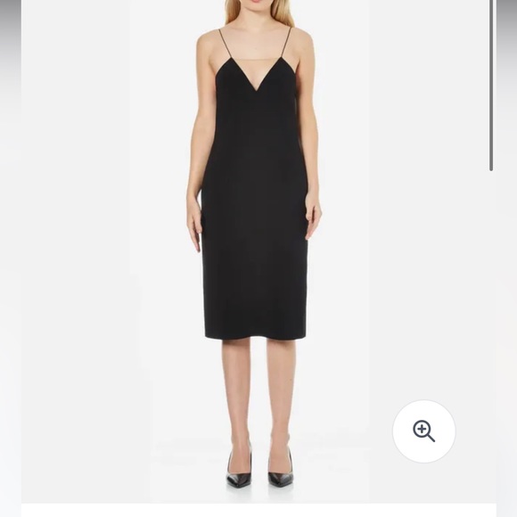 Alexander Wang V Neck Slip Dress w Sheer Insert - Picture 2 of 8